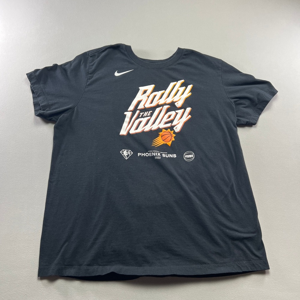Nike T Shirt Unisex XL Black Phoenix Suns NBA Basketball Rally The Valley Print